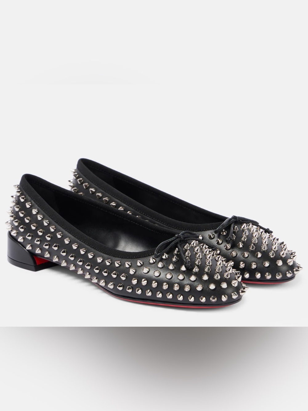 Christian Louboutin Sweetie Jane Black Studded Leather Ballet Flats
